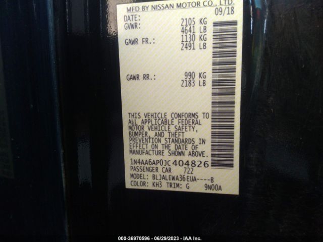 1N4AA6AP0JC404826 Nissan MAXIMA SL