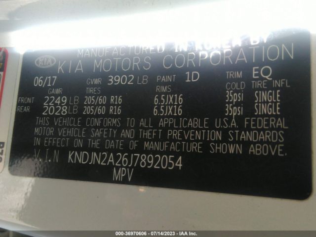 KNDJN2A26J7892054 KIA Soul Base