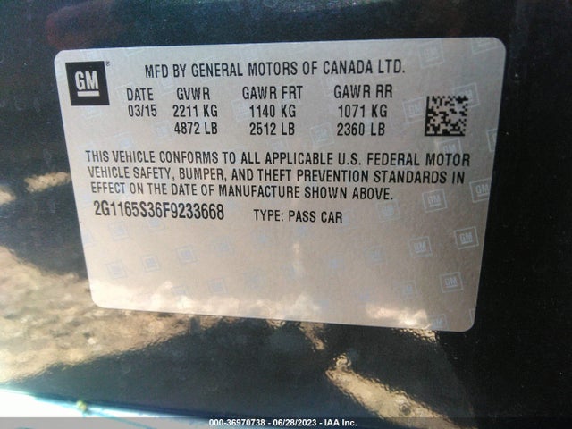 Chevrolet IMPALA LTZ 2015 2G1165S36F9233668 Image 9