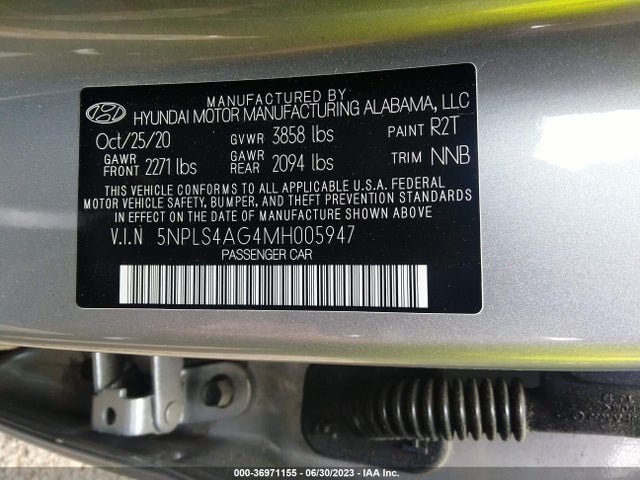 Hyundai ELANTRA SEL 2021 5NPLS4AG4MH005947 Image 9
