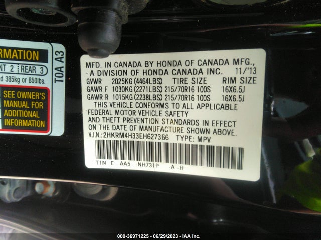 Honda CR-V LX 2014 2HKRM4H33EH627366 Image 9