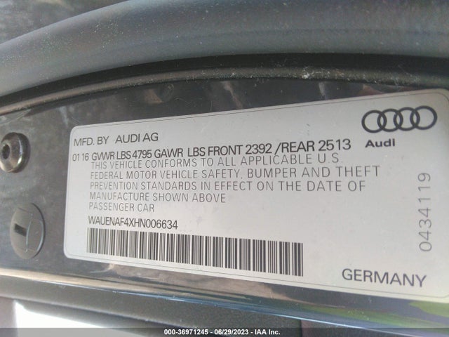 WAUENAF4XHN006634 Audi A4 Premium Plus