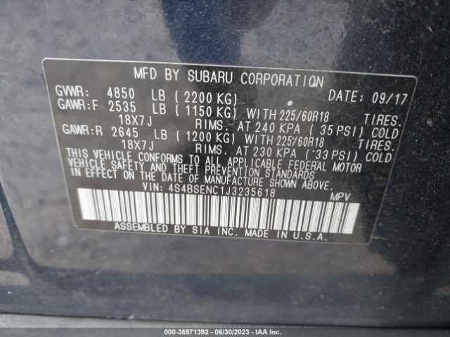 4S4BSENC1J3235618 Subaru Outback Limited