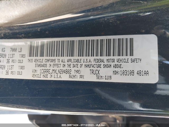 1C6RREJMXLN204802 RAM 1500 Laramie