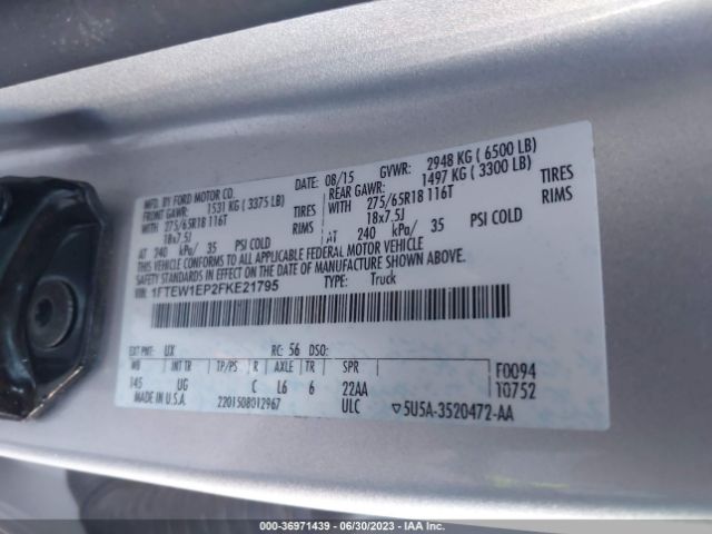 1FTEW1EP2FKE21795 Ford F-150 Xlt/xl/lariat