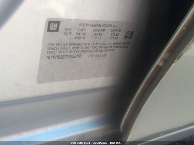 Chevrolet CRUZE ECO 2015 1G1PH5SB7F7256163 Image 9