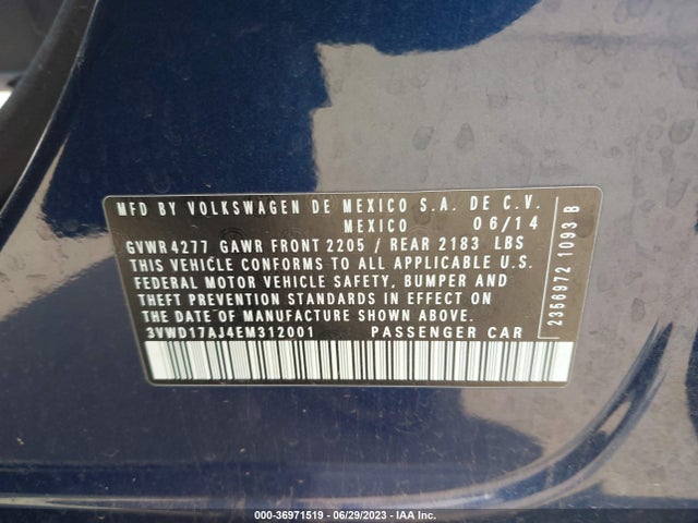 3VWD17AJ4EM312001 Volkswagen Jetta Sedan Se