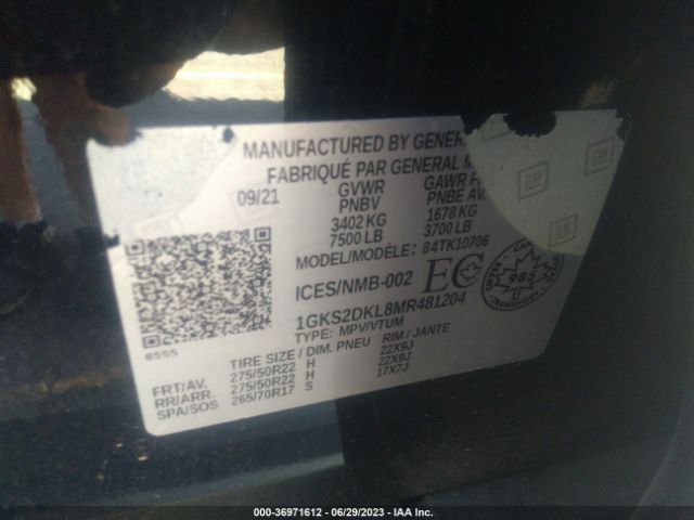 1GKS2DKL8MR481204 GMC YUKON DENALI