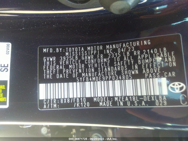 Toyota COROLLA LE 2023 5YFB4MDE9PP034805 Image 16