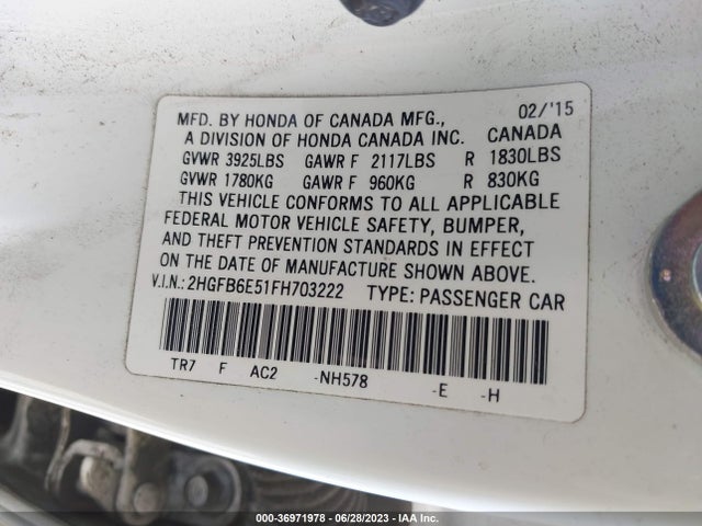 Honda Civic Sedan Si 2015 2HGFB6E51FH703222 Image 9