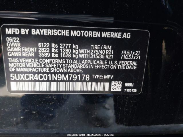 5UXCR4C01N9M79178 BMW X5 Sdrive40i