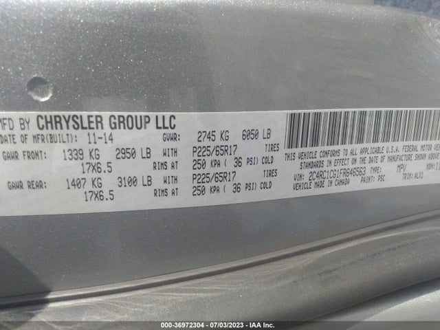 2C4RC1CG1FR646563 Chrysler Town & Country Touring-l