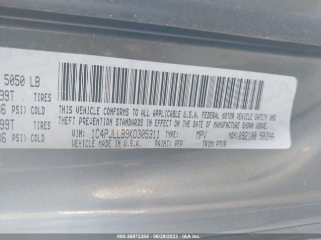 1C4PJLLB9KD305311 Jeep Cherokee Latitude Plus