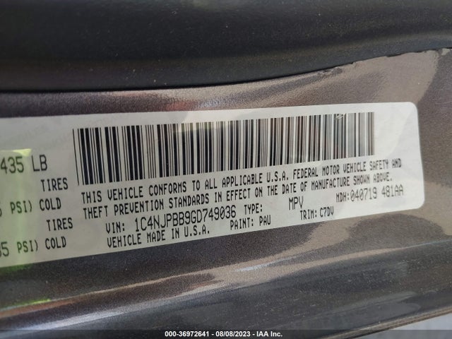 Jeep Patriot Sport 2016 1C4NJPBB9GD749036 Image 9