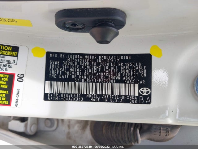 Toyota Corolla L/le/xle/se 2017 5YFBURHE1HP675004 Image 15