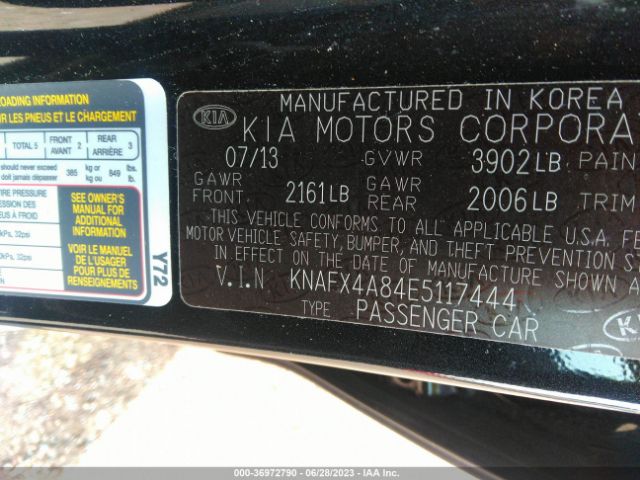 KNAFX4A84E5117444 KIA FORTE EX