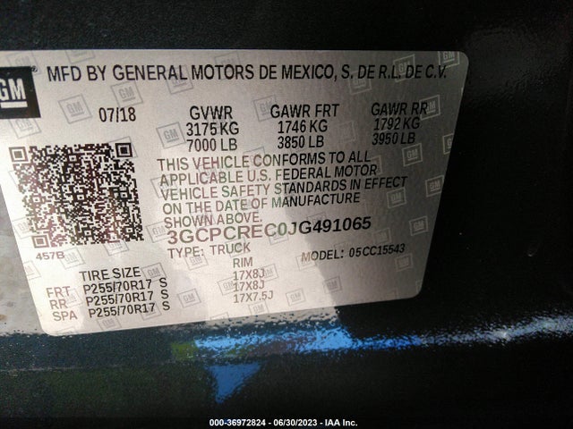 Chevrolet Silverado 1500 Lt 2018 3GCPCREC0JG491065 Image 9