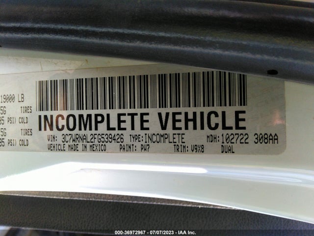2015 Ram 5500 Chassis, VIN: 3C7WRNAL2FG539426