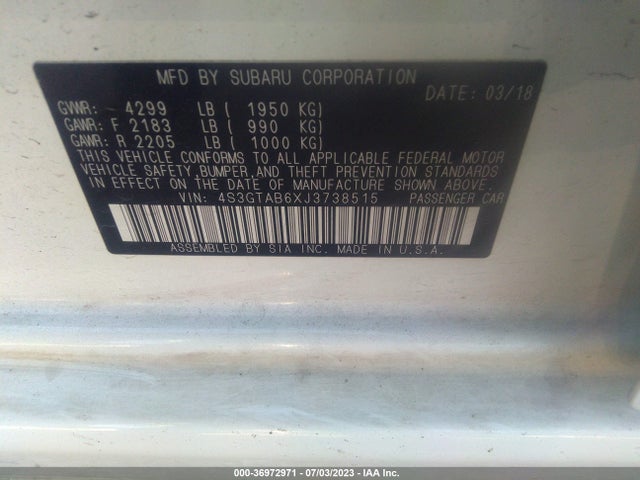 4S3GTAB6XJ3738515 Subaru Impreza Premium