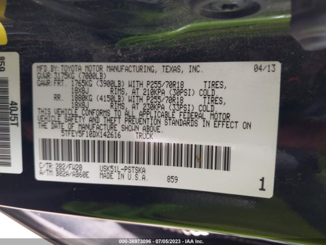 2013 TOYOTA TUNDRA 2WD TRUCK 5TFEY5F10DX142616 Photo 8