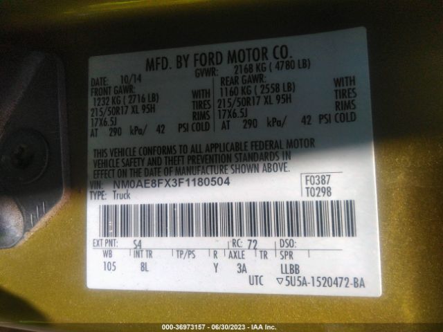 NM0AE8FX3F1180504 Ford Transit Connect Wagon Xlt