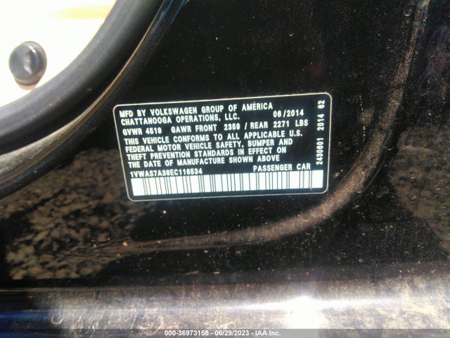 1VWAS7A38EC116534 Volkswagen Passat Wolfsburg Ed