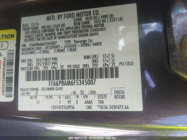 Ford Mustang V6 2015 1FA6P8AM6F5345007 Image 16