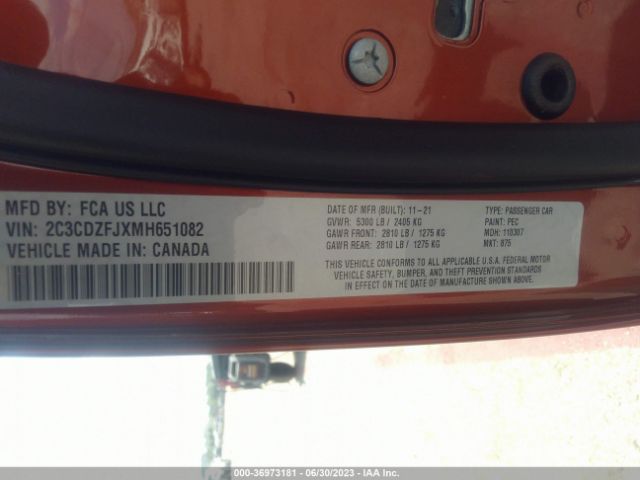 2C3CDZFJXMH651082 Dodge Challenger R/t Scat Pack