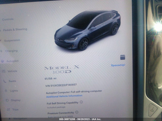 2018 TESLA MODEL X P100D VIN: 5YJXCBE22JF140937