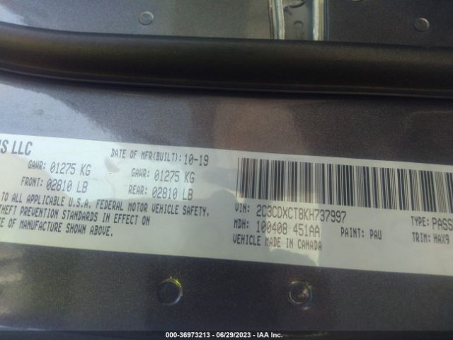2C3CDXCT8KH737997 Dodge CHARGER R/T