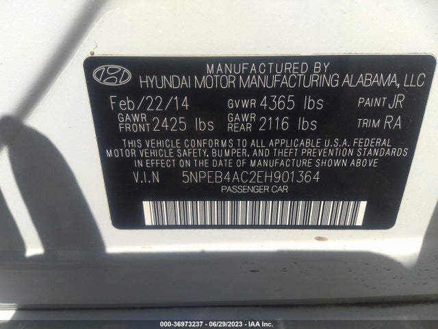 Hyundai SONATA GLS 2014 5NPEB4AC2EH901364 Image 9