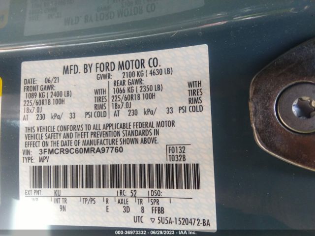 3FMCR9C60MRA97760 Ford Bronco Sport Outer Banks