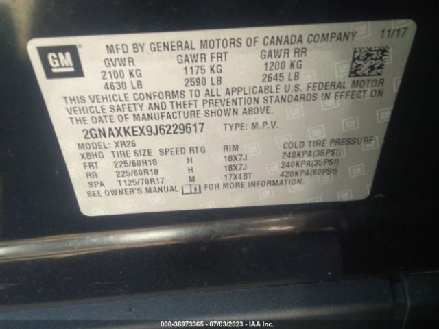 Chevrolet EQUINOX LT 2018 2GNAXKEX9J6229617 Image 16