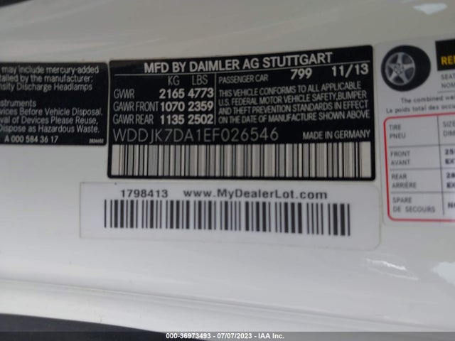 2014 Mercedes-Benz SL-Class, VIN: WDDJK7DA1EF026546