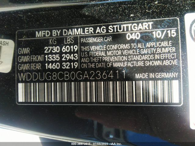WDDUG8CB0GA236411 Mercedes-Benz S-class S 550
