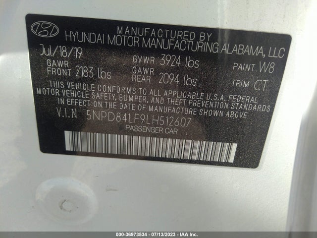 Hyundai ELANTRA SEL 2020 5NPD84LF9LH512607 Image 15