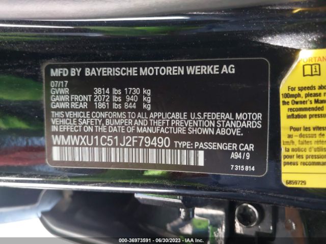 WMWXU1C51J2F79490 Mini Hardtop 4 Door Cooper