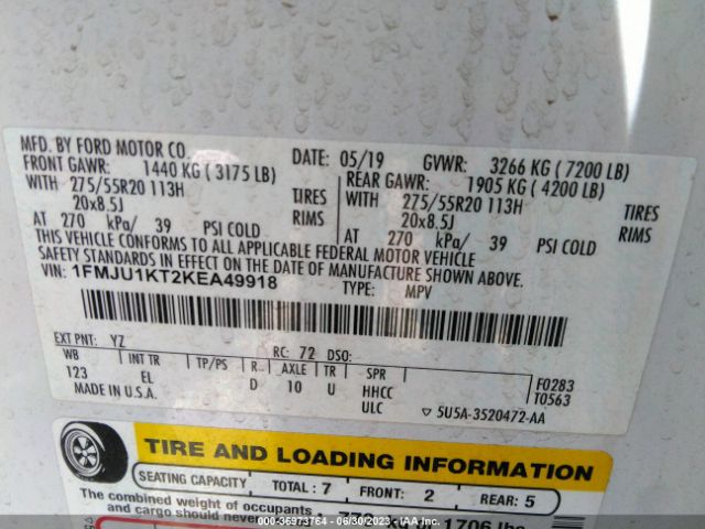 1FMJU1KT2KEA49918 Ford Expedition Limited