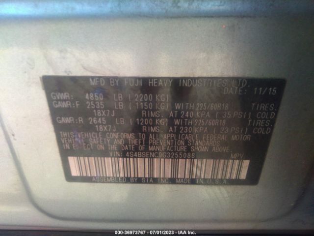 4S4BSENC9G3255088 Subaru Outback 3.6r Limited