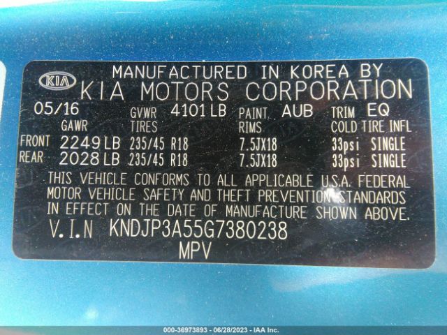 KNDJP3A55G7380238 KIA SOUL +