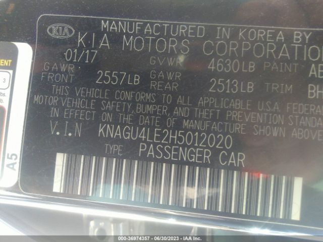 KNAGU4LE2H5012020 KIA Optima Hybrid Ex