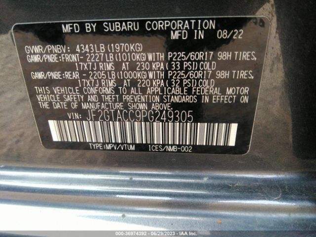 JF2GTACC9PG249305 Subaru Crosstrek Premium