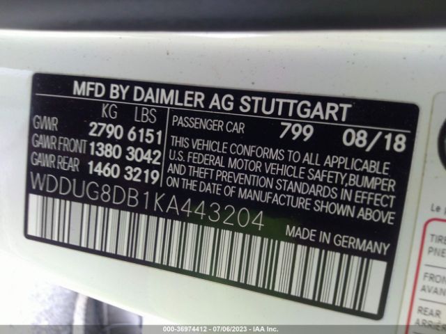 WDDUG8DB1KA443204 Mercedes-Benz S-class S 560