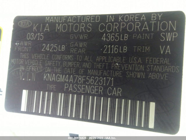 KIA Optima Lx 2015 KNAGM4A78F5623171 Image 11