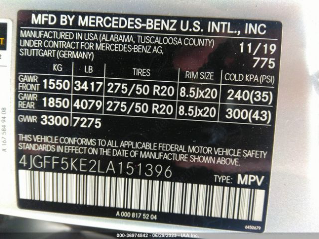 4JGFF5KE2LA151396 Mercedes-Benz Gls Gls 450