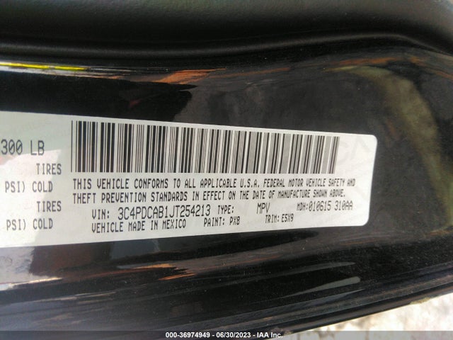 Dodge JOURNEY SE 2018 3C4PDCAB1JT254213 Image 9