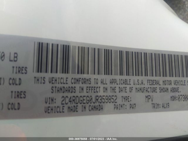 2C4RDGEG0JR359852 Dodge Grand Caravan Gt