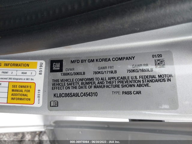 Chevrolet SPARK LS 2020 KL8CB6SA9LC454310 Image 9