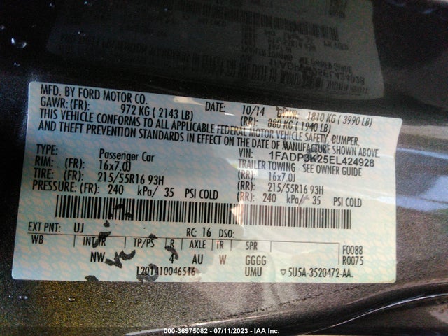 Ford FOCUS SE 2014 1FADP3K25EL424928 Image 9