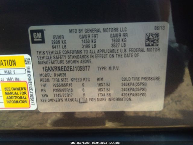 1GKKRNED2EJ105877 GMC ACADIA SLE